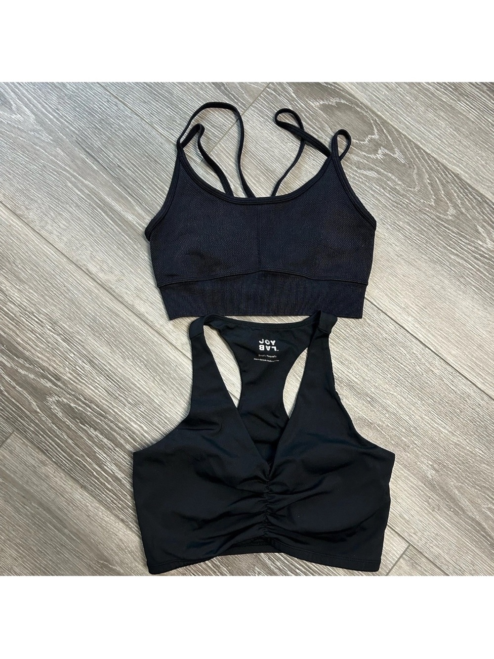 Joy Lab Sports Bras Size Small Black Padded Lot Of 2 Exercise Gym Tank Bra